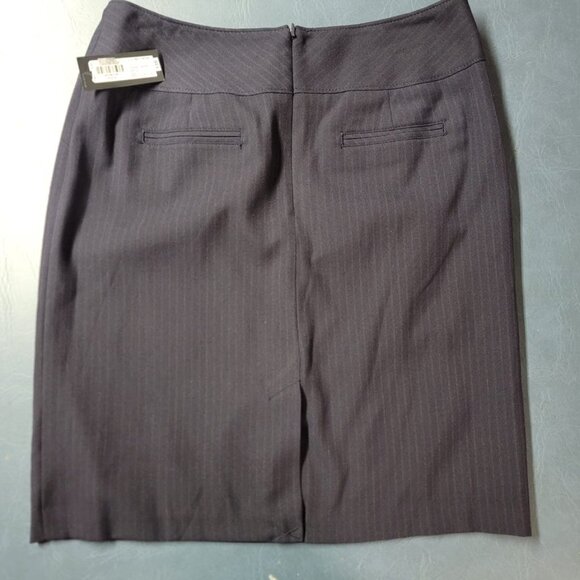 Worthington Navy Blue Pen Stripe Pencil Skirt - Picture 2 of 6